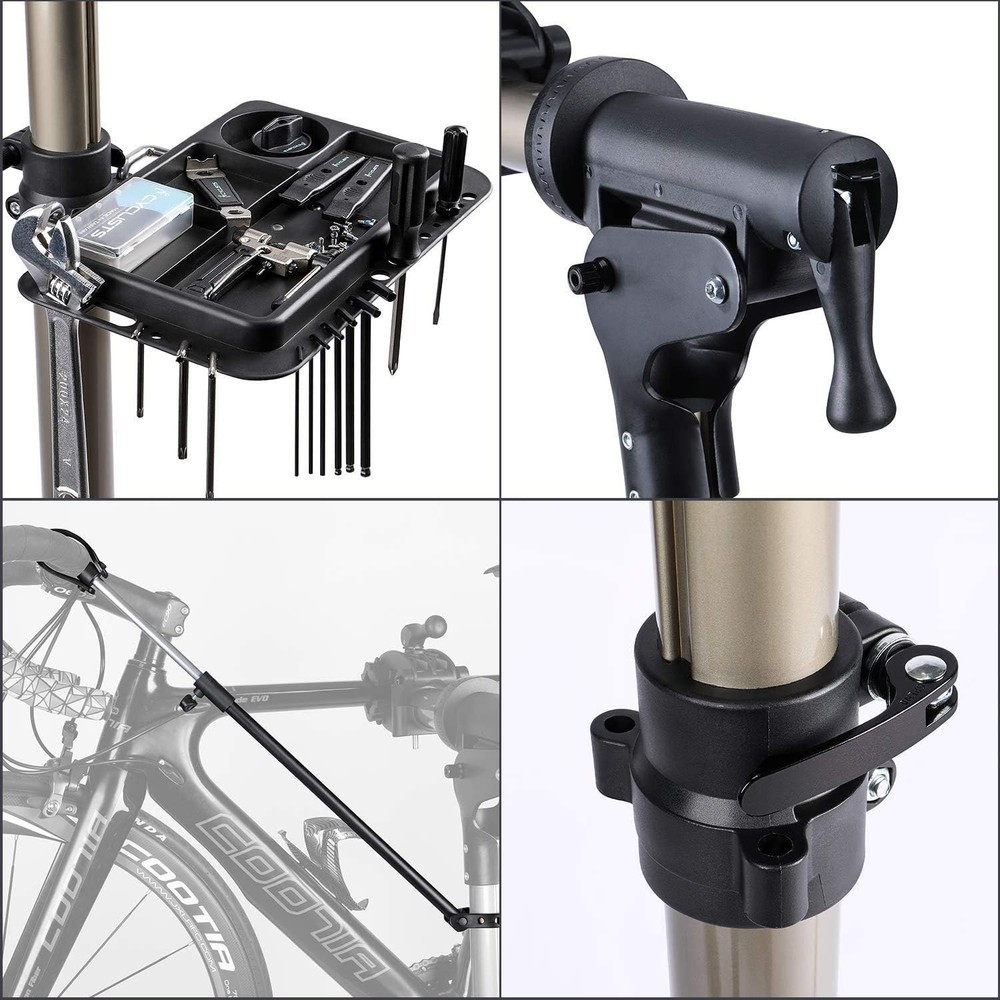 Lightweight Bicycle Workstand with 360° Rotatable Clamp & Front Wheel Stabilizer
