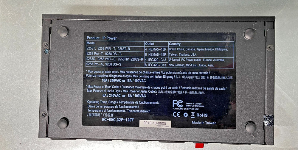 Aviosys IP Power 9258 4 Port Web Power Controller Switch Power
