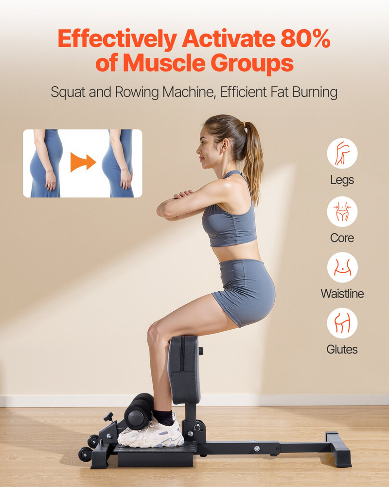 Sissy Squat Machine Foldable Leg Exercise Bench Glute Core Trainer Home Gym
