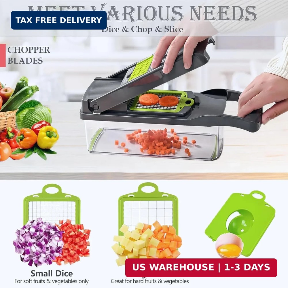 Vegetable Chopper Dicer with Container | Cheese Grater Mandoline Slicer Cabbage