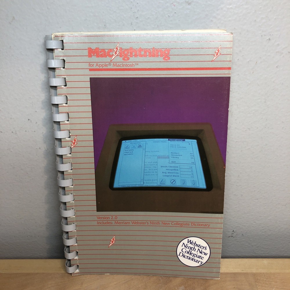 Vintage Mac Lightning MacLightning Apple Macintosh Computer Software Manual 1985