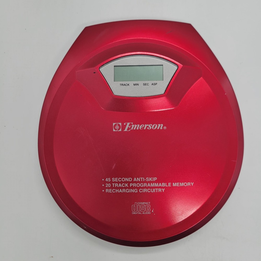 Emerson - HD7090RD Portable CD Player - Red Untested READ