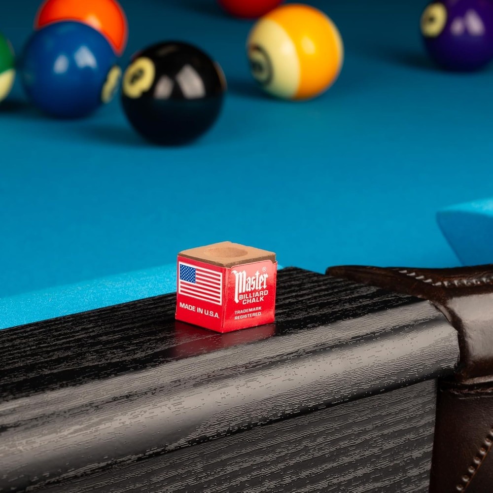 Essential Pool Cue Chalk - 12 Professional Brown Cubes in Protective Case