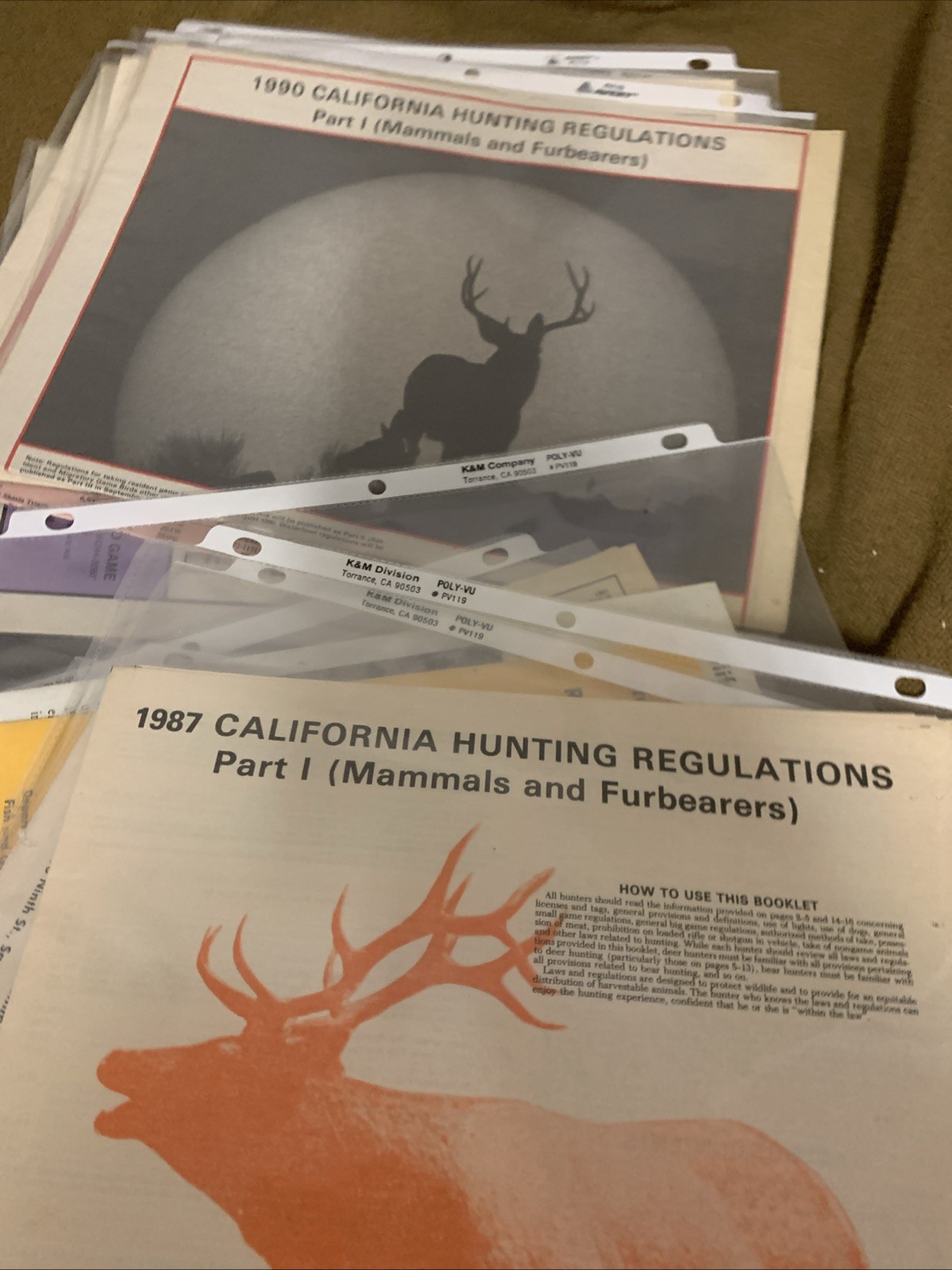 Lot Of 29 California Regulations Pamphlets 1952 1994 Vintage Hunting Fishing