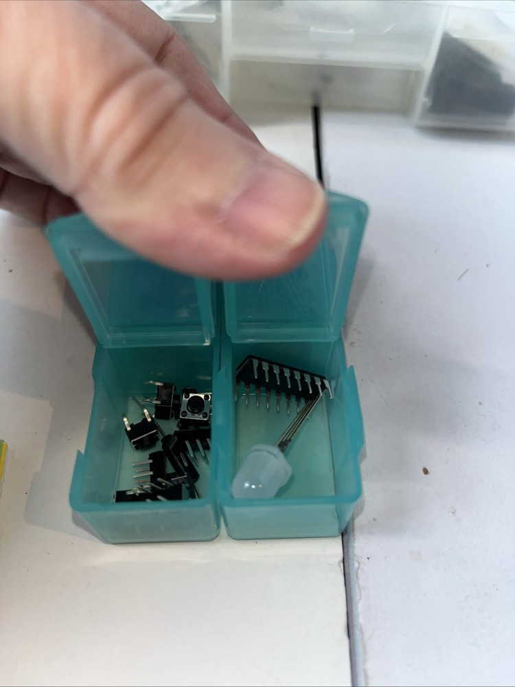 Misc Computer Items With Cases Resistors Diodes Pin Gage