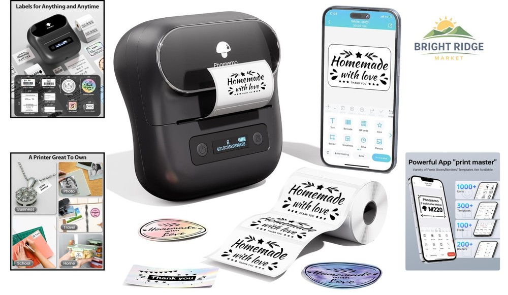 3 Inch Thermal Printer with Bluetooth Connectivity for Labeling Projects