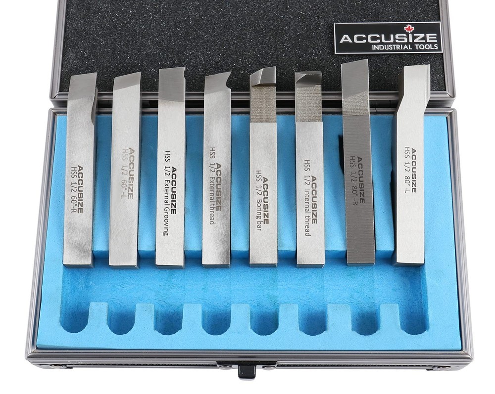 1/2'' 8 Pcs Hss Tool Bit Set, Pre-Ground for 1/2 in