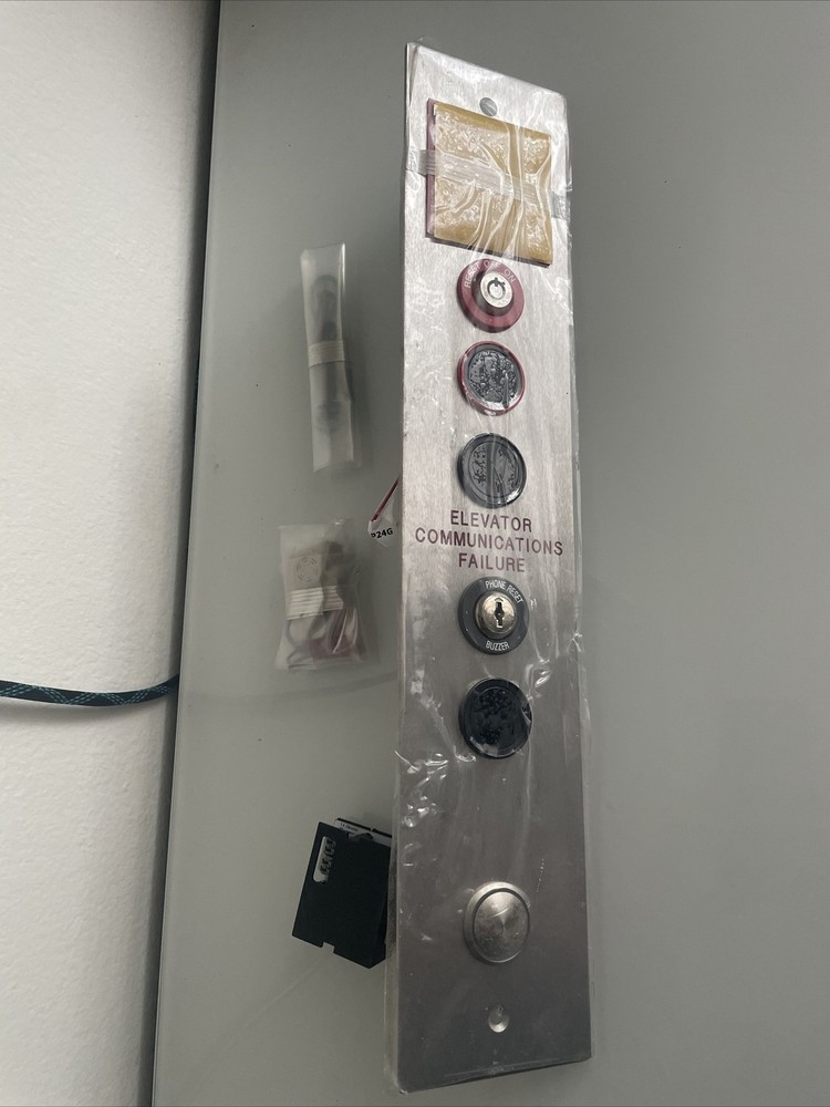 TK Elevator Hall Call Assembly Main Landing Blue LED Barrel Key Fire Service
