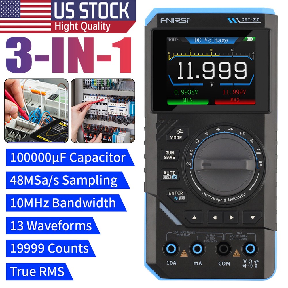 FNIRSI DST210 Handheld Digital Oscilloscope Multimeter+Function Signal Generator
