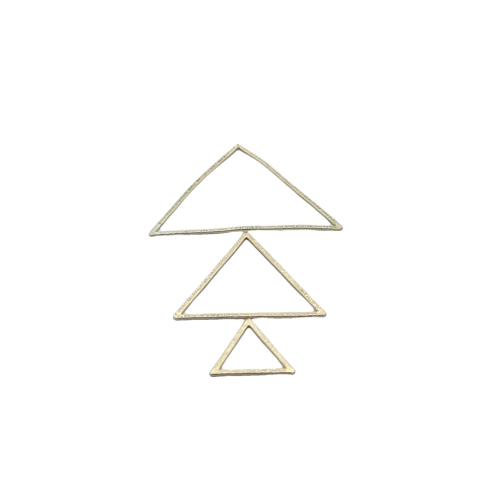 Gold Finish Silver Plated And Solid Copper Triangle Brushed Finish Blanks E-coat