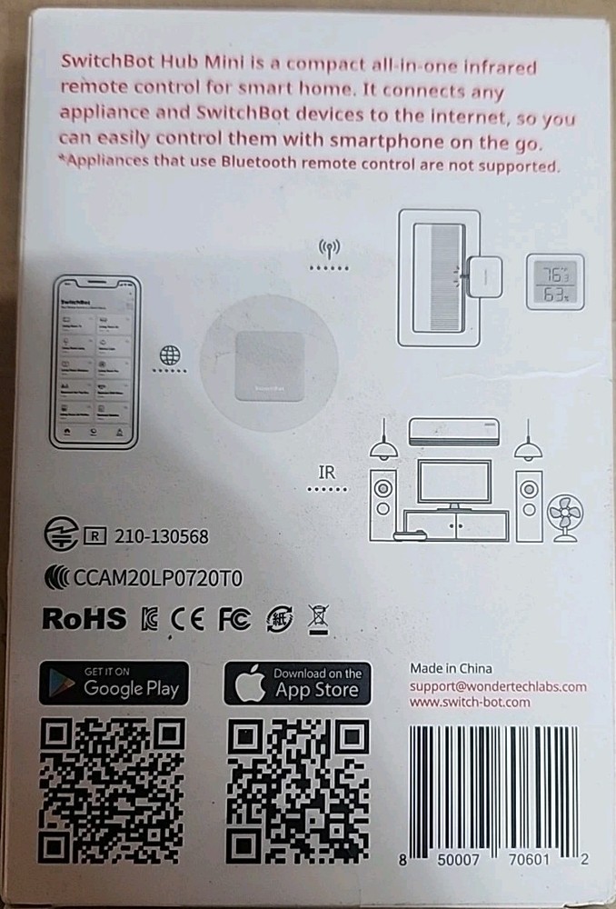 SwitchBot Hub Mini Smart Remote Home Control IR Blaster - NEW