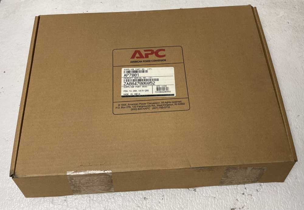 APC AP7801 Black Basic Rack PDU 8 Outlet 100/120V 16A Open box