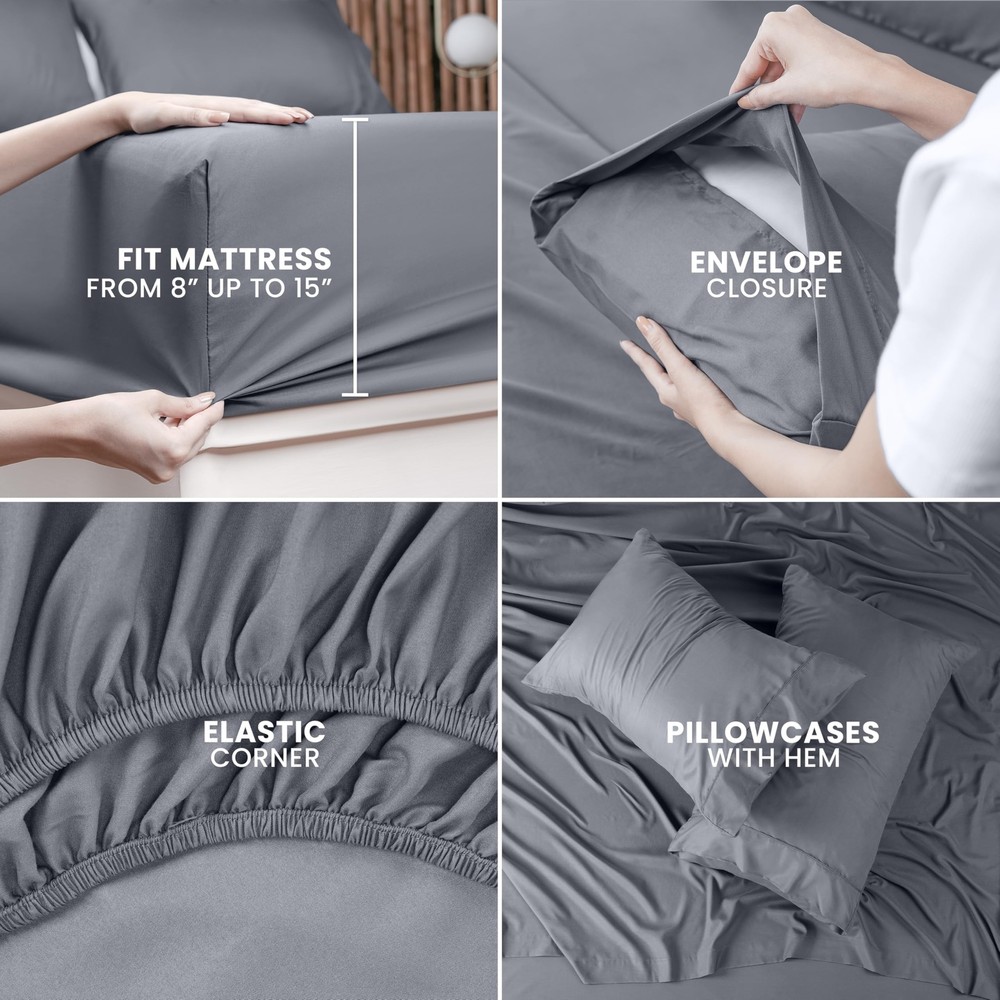 Utopia Bedding Queen Sheet Set – 4 Piece Bed Sheets for Queen Size Bed, So
