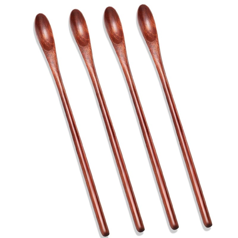 Wood Iced Tea Spoons Small Stirring Spoon Long Handle Cocktail Spoons Wood7163