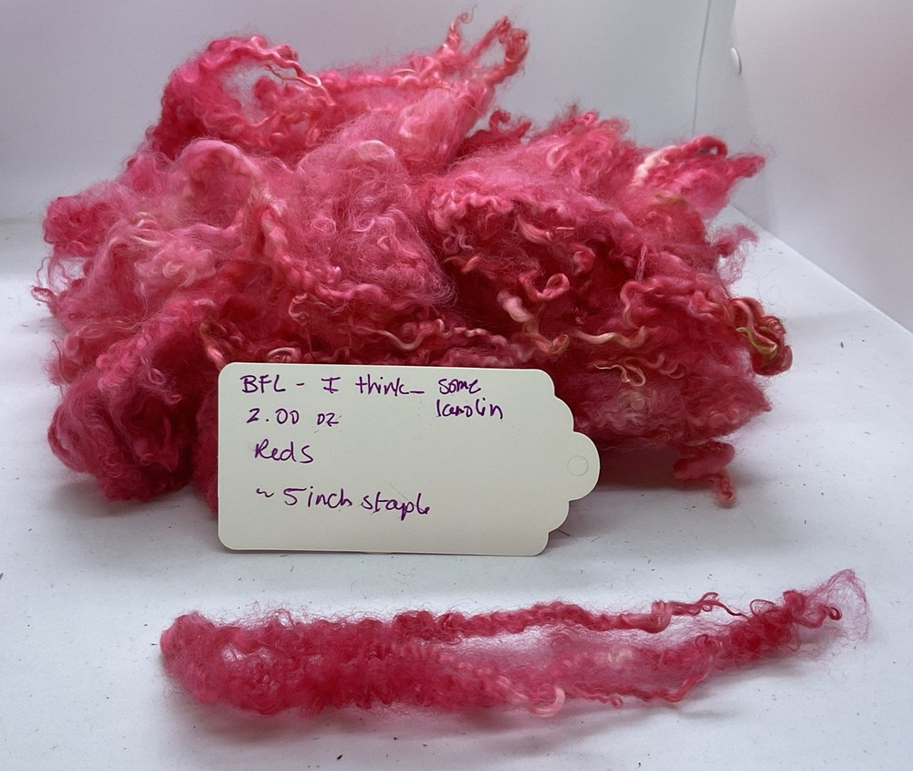 Hand Dyed Wool Locks Light Reds Spinning Bfl?