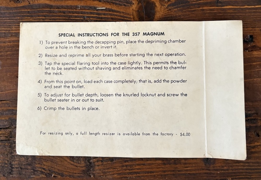 Lee Loader .38 Special/.357 Magnum Reloading Kit.