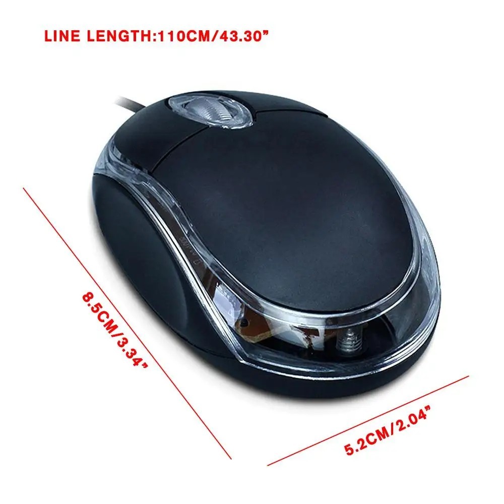 Mini USB Wired Optical Mouse 1000 DPI LED Gaming for PC Laptop Notebook Computer