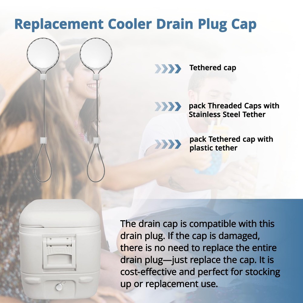 Upgraded Cooler Drain Plug Caps Replacement Parts, Compatible with Igloo 50-1...