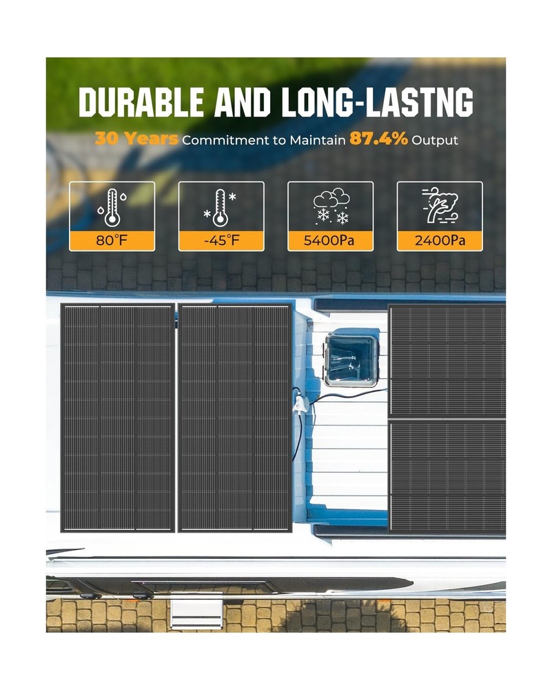200 Watt Solar Panel 18BB, 25% High Efficiency, N-Type 12V 200W Solar Panel, ...