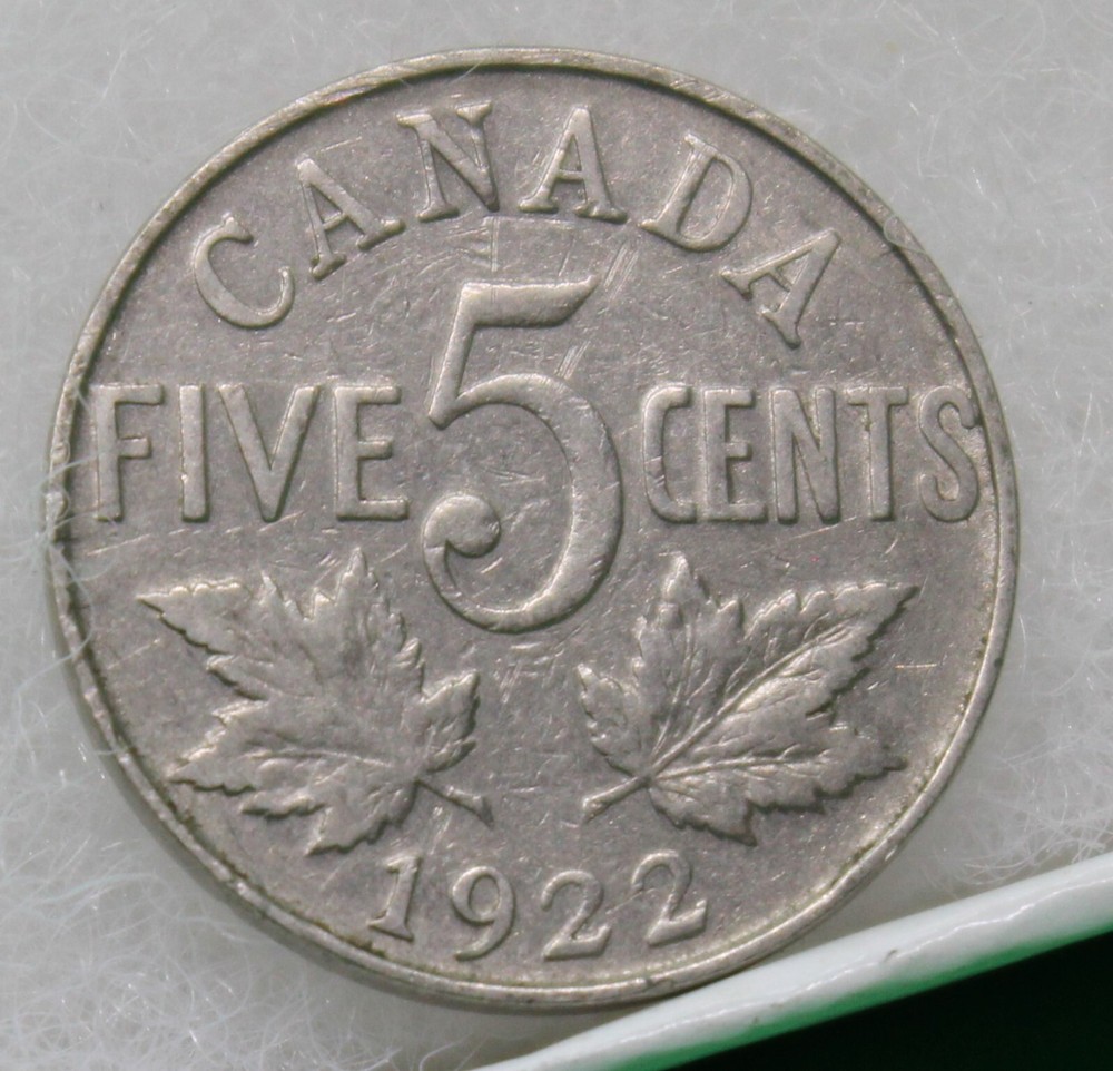 1922 Canada Five Cents