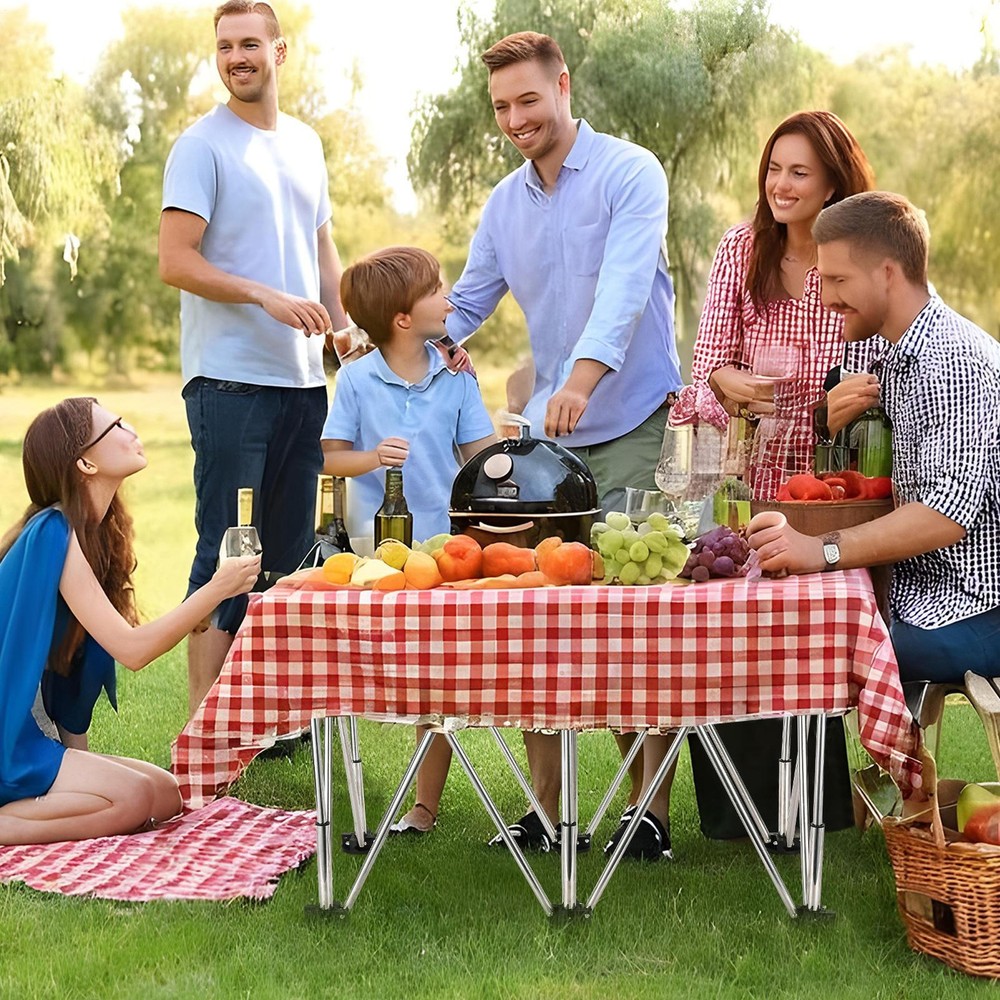 44*23in Portable Work Station with Storage Bag, Foldable Work Bench Table Silver