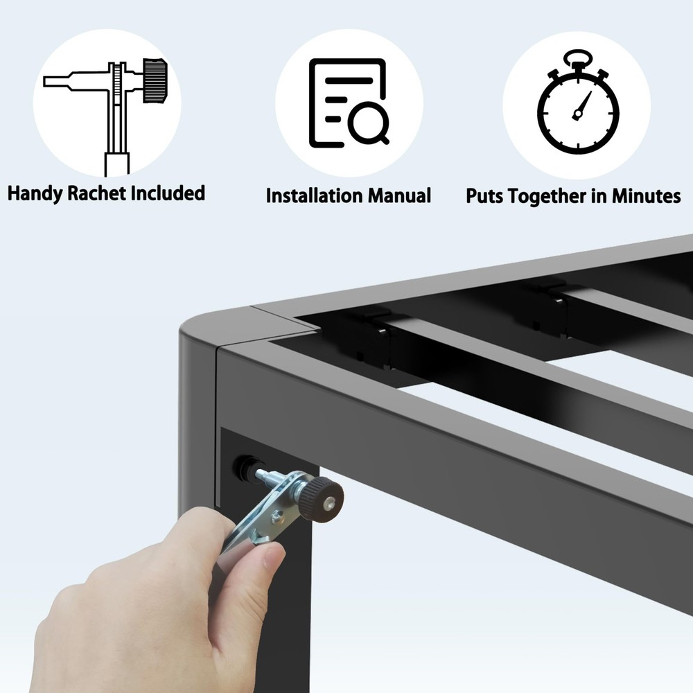 FUIOBYVV 12 Inch Full Metal Platform Bed Frame