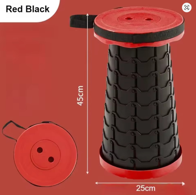 Portable Telescopic Folding Chair Adjustable Height Lightweight Camping Stool