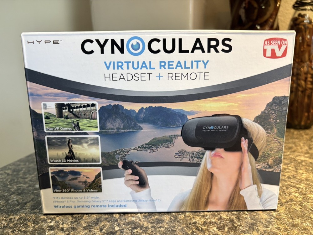 Cynoculars Virtual Reality Headset and Remote 3D Experience Device NEW IN BOX