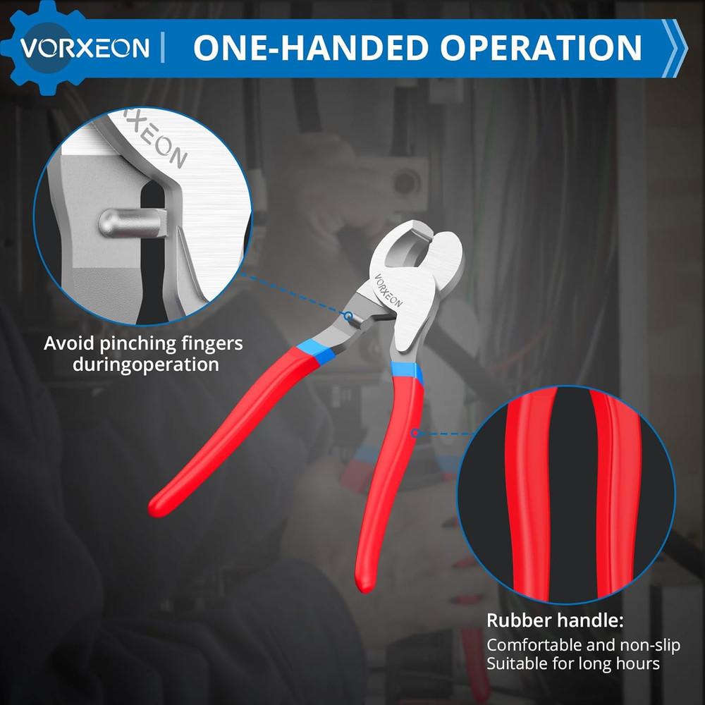 Wire Cutter 10 Inches Red Heavy Duty High Leverage Cable Cutter Tool Sharp Cutti