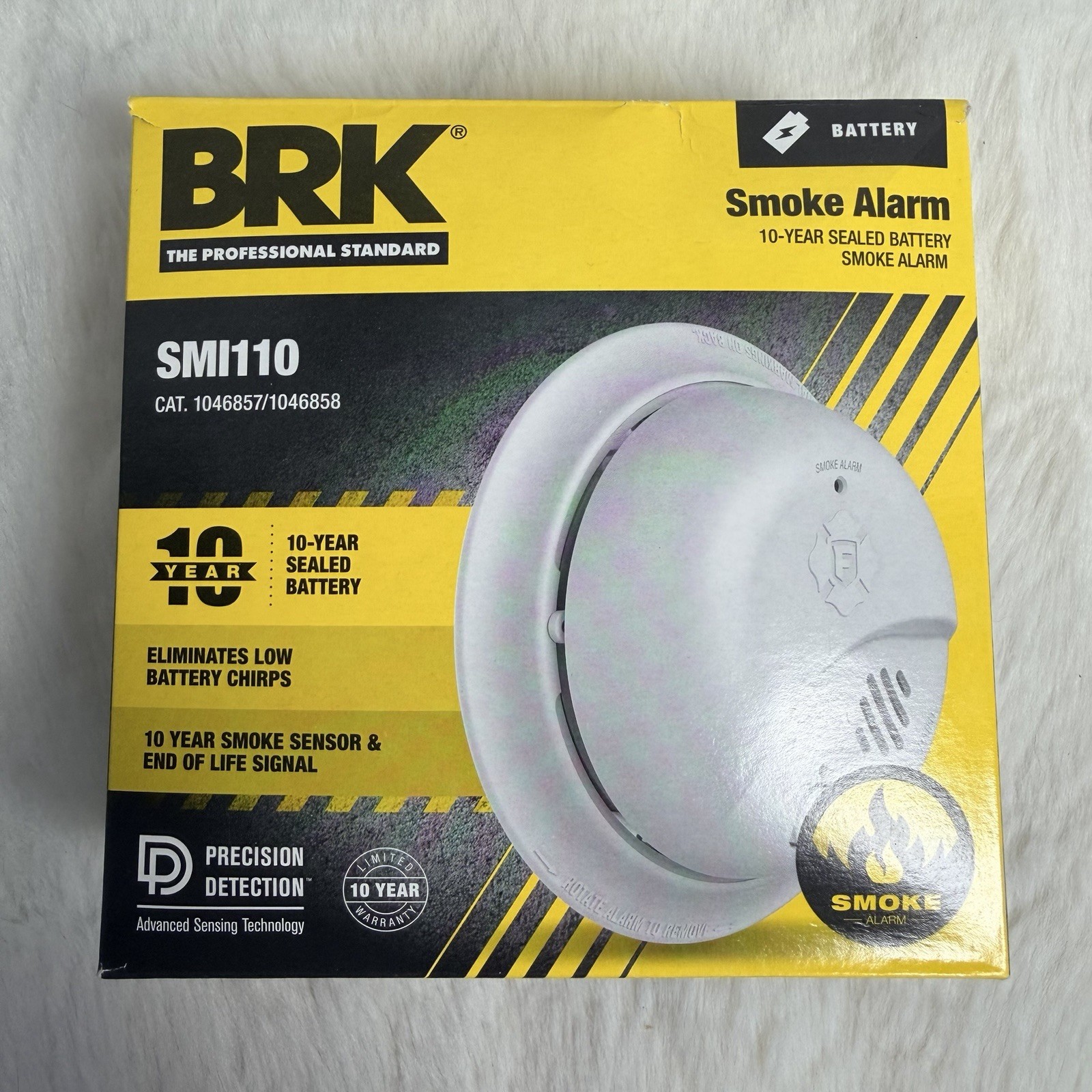 BRK Smoke Detector 10 Year Sealed Battery SMI110 White New Open Box