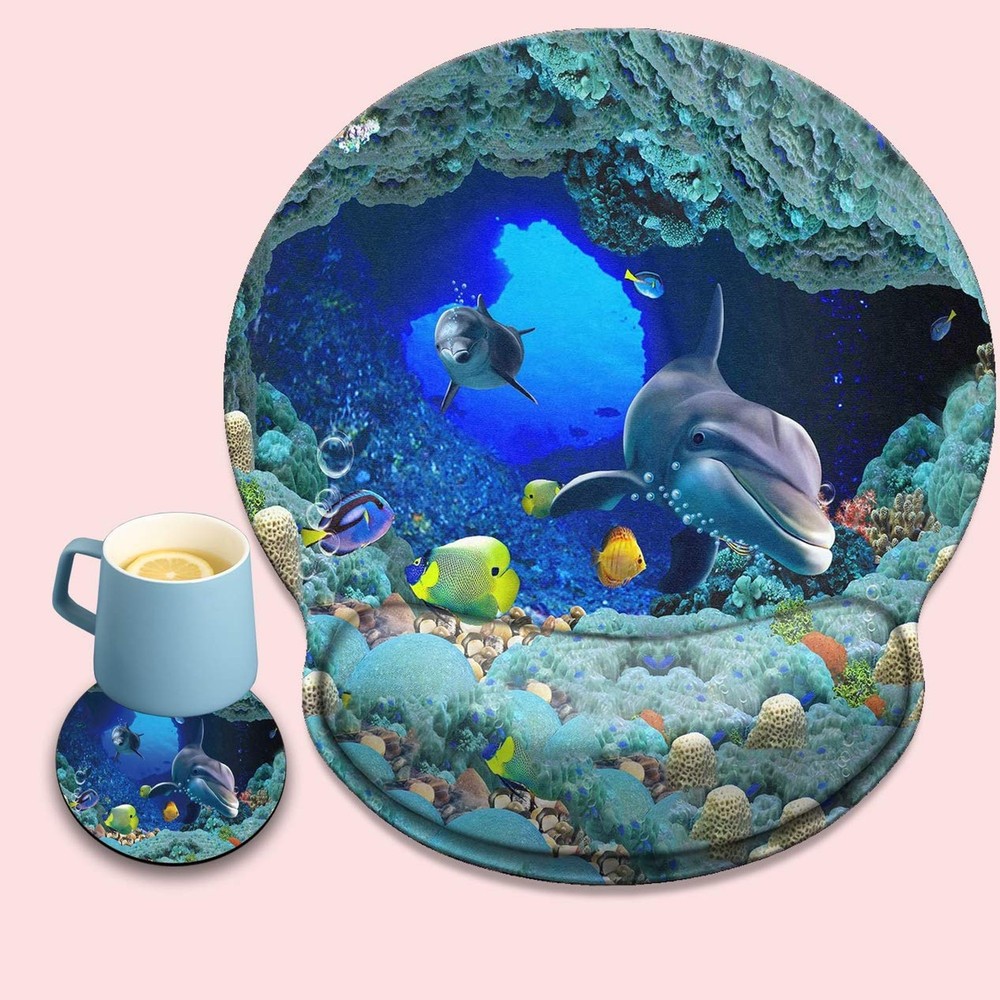 Computer Mouse pad with Wrist Support, Non-Slip Base, Lightweight, Cute and S...