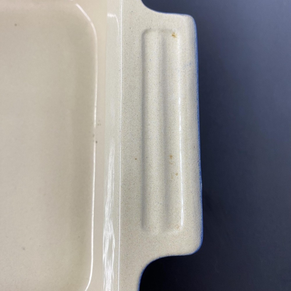 Le Creuset Rectangular Baking Dish 10x7x2 Blue Ceramic Pan France Bakeware