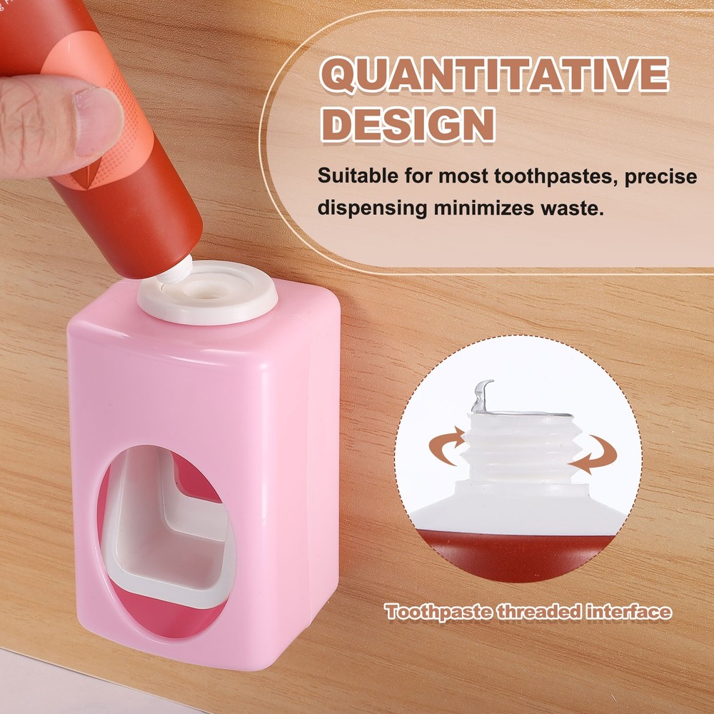 2 Pcs Single Slot Design Self-Adhesive Toothpaste Dispenser(White)