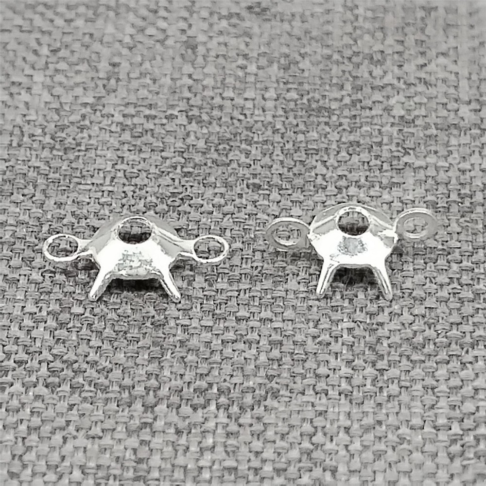25 Sterling Silver Bezel Settings for 4mm Stone 4 Prong Claw Setting