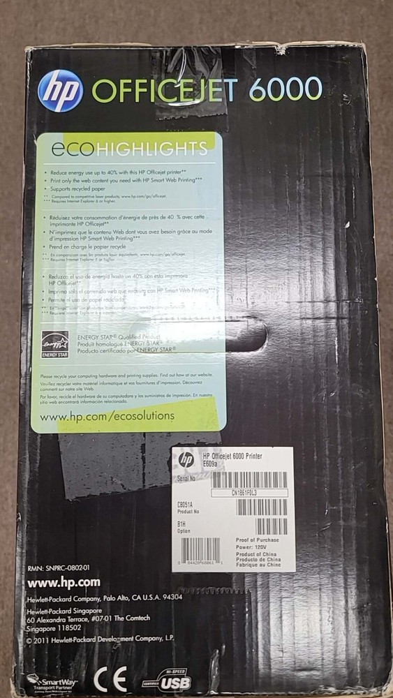 HP OfficeJet 6000 Wireless Inkjet Printer E609a CB051A