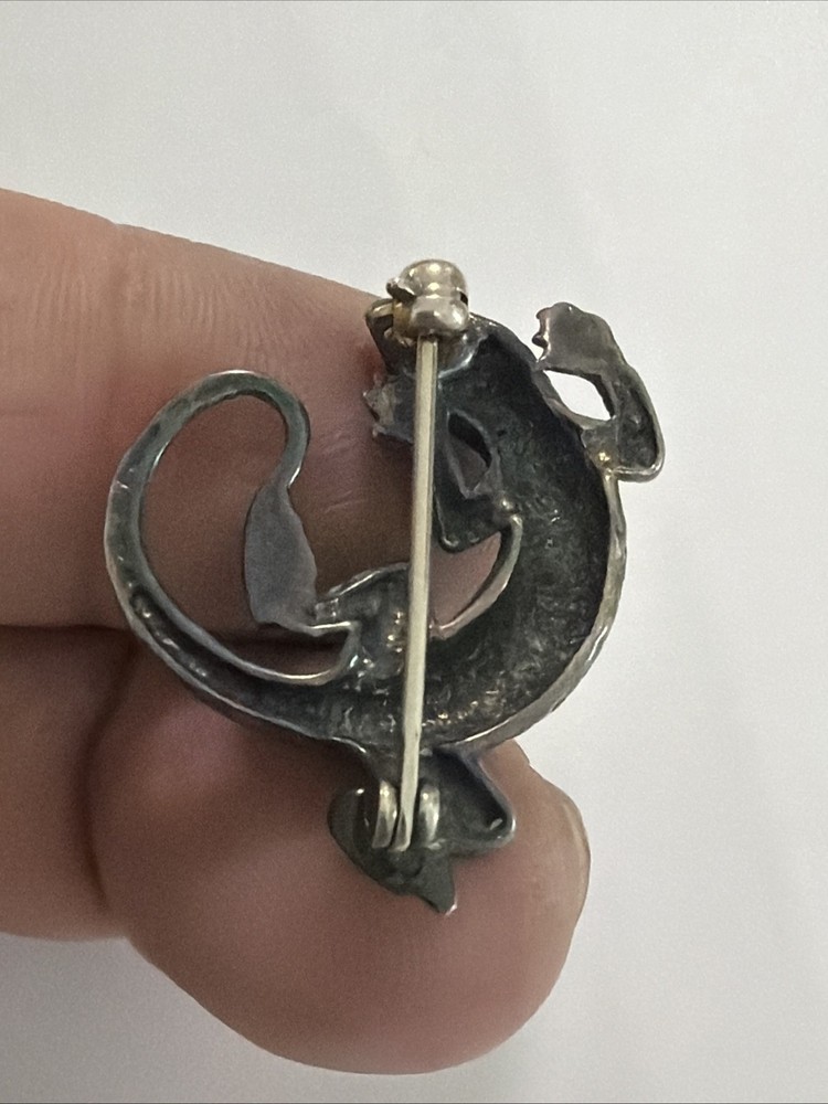 Sterling Silver Lizard Pin brooch —(G)