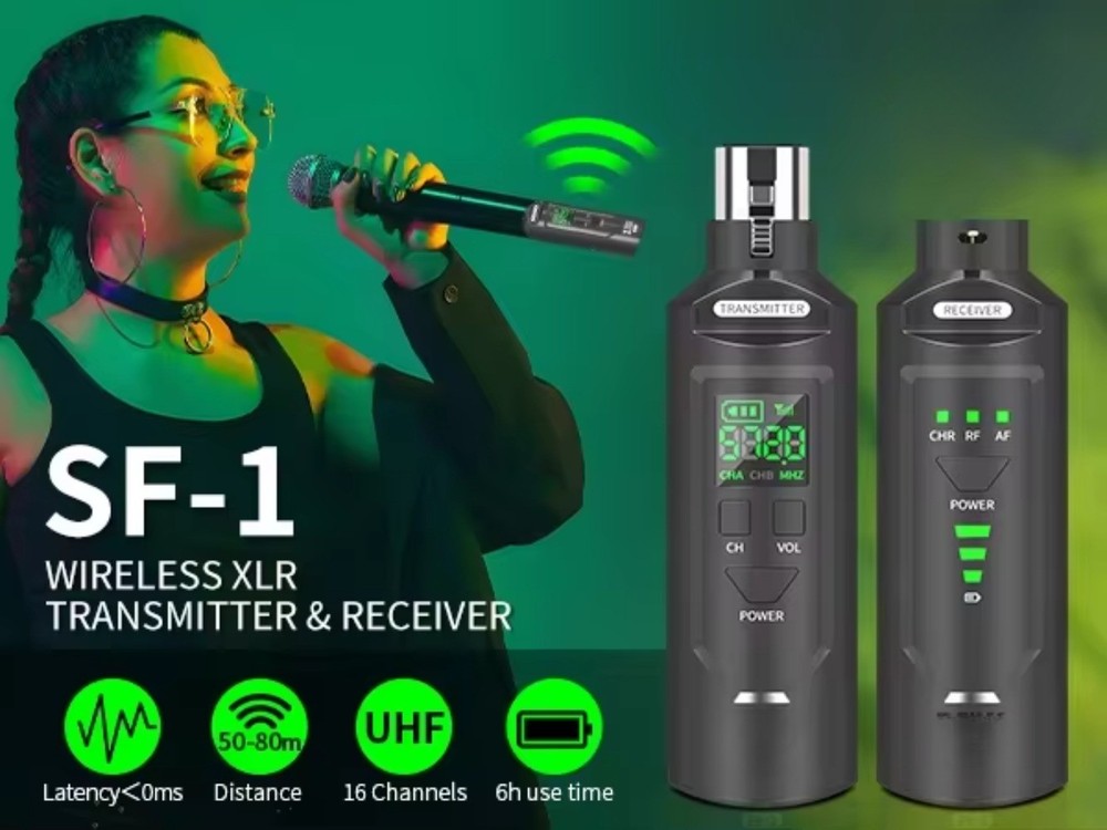 Professional UHF Wireless Handheld Microphone with Wired Conversion Adapter