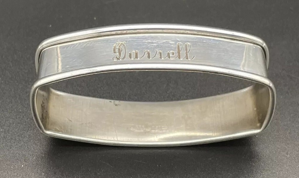 Sterling Silver Napkin Ring Engraved Name “Darrell” Webster