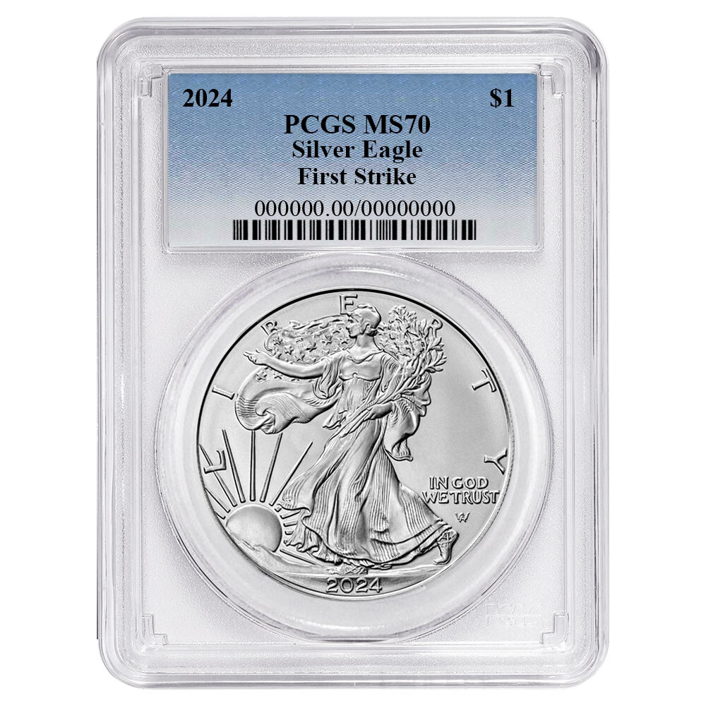 2024 $1 American Silver Eagle PCGS MS70 FS Blue Label