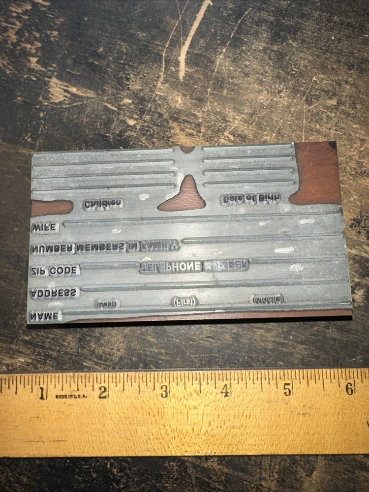 Printing Block “ Business Form Document “ Name, Address, DOB, Zip Code Etc.￼