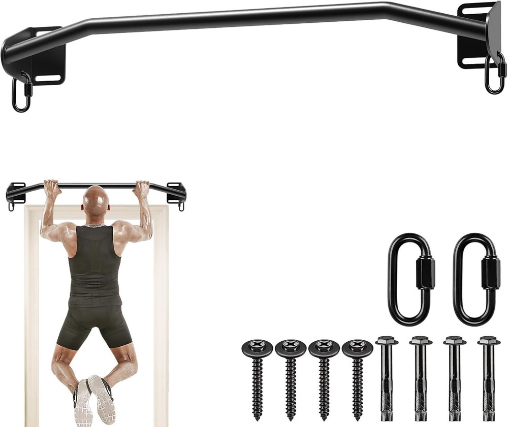 Heavy Duty Wall Mounted Pull Up Bar - 440lb Capacity for Home Workouts