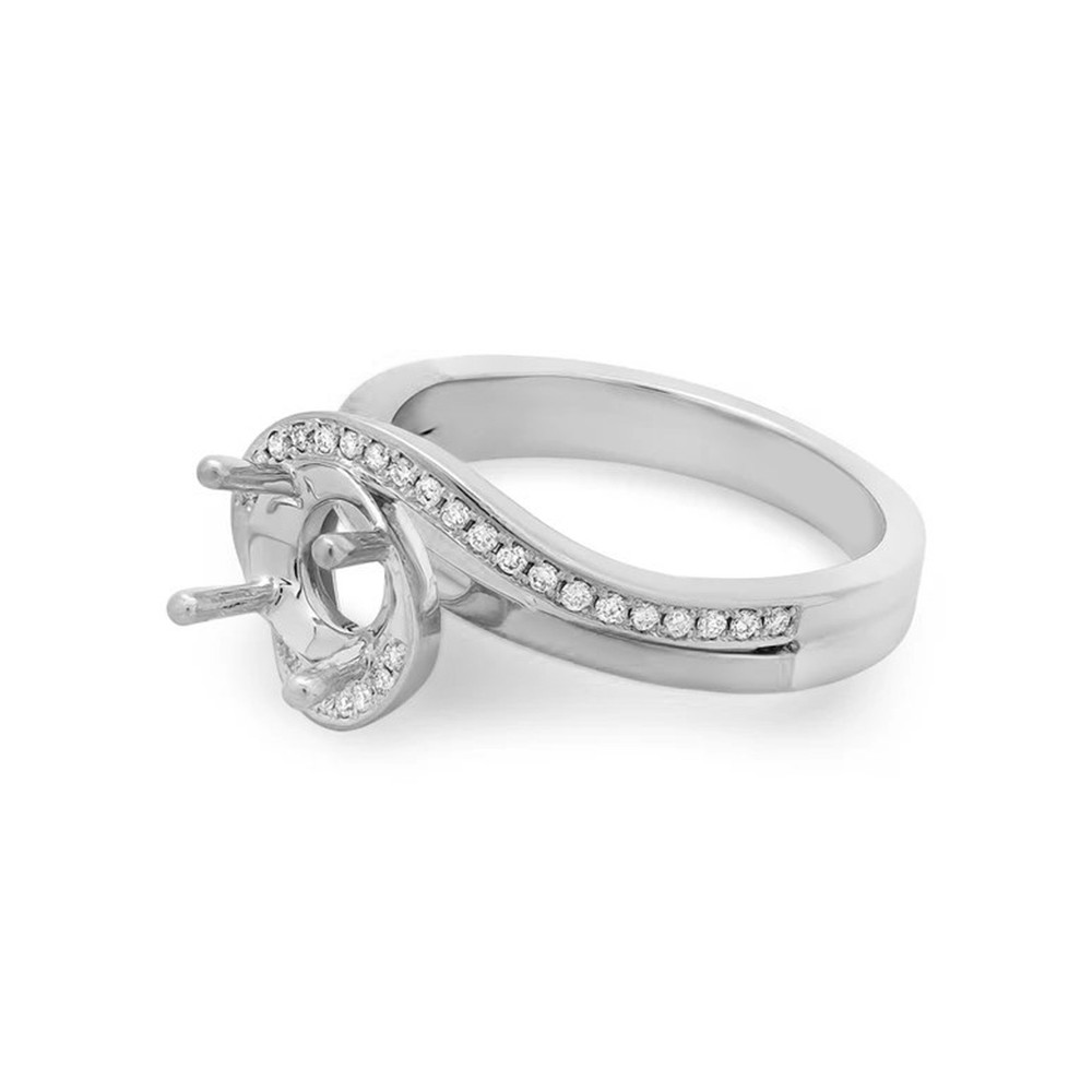 Round 6.5mm Blank Ring Setting 925 Sterling Silver Semi Mount Ring