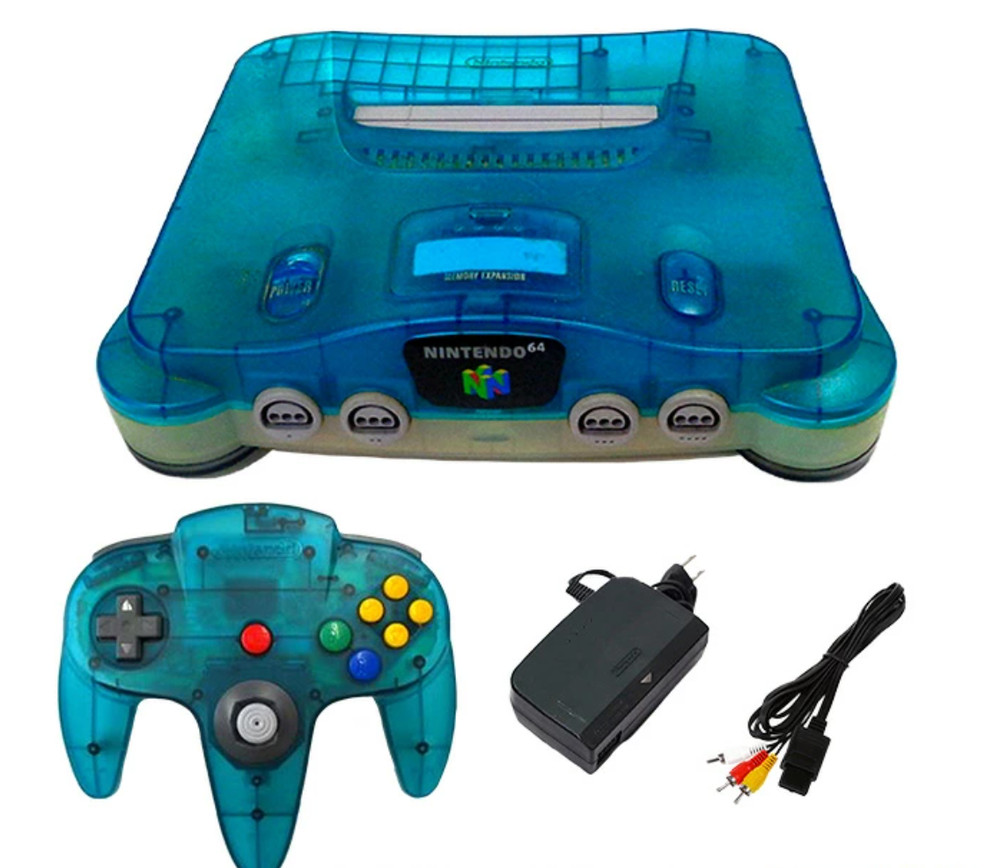 Nintendo 64 Console System Clear Blue Controller Limited