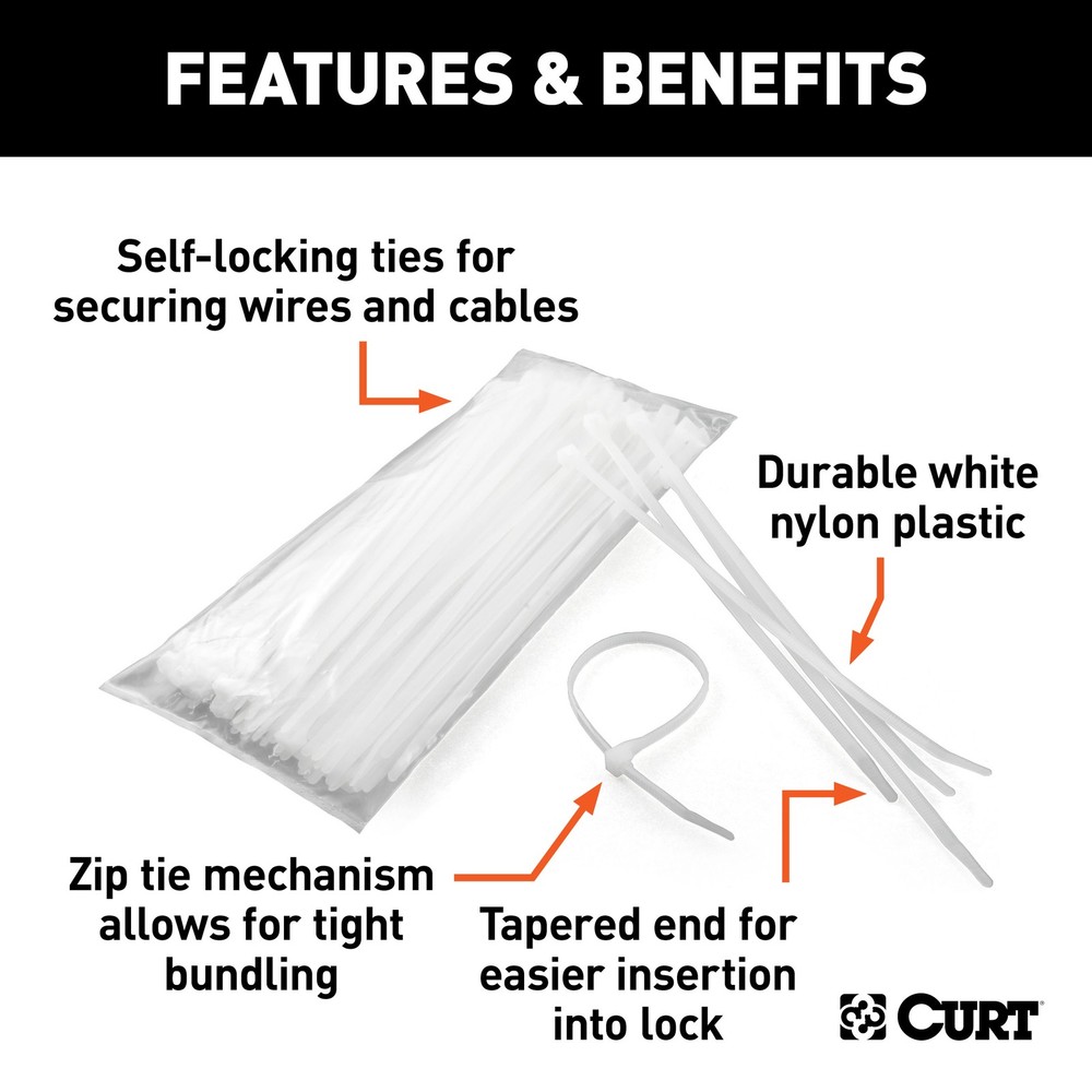 Curt-14-1/4" Plastic Zip Wire Ties (100-Pack)