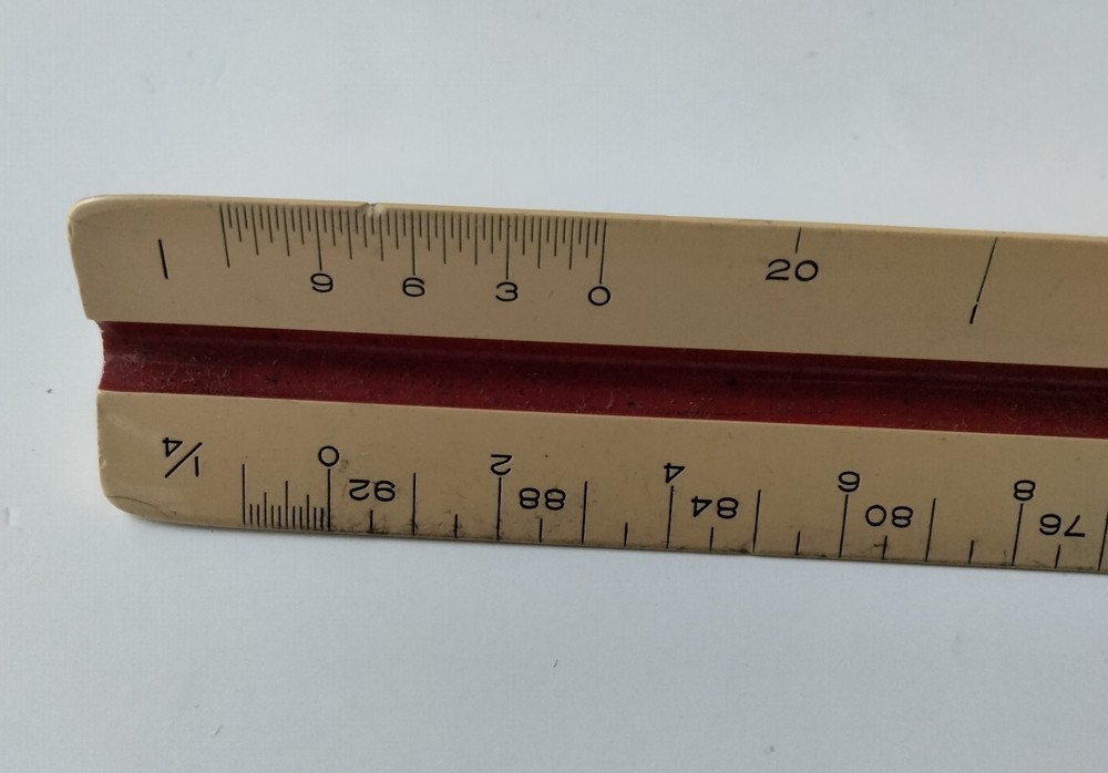 Vtg Charrette 600 Triangle Drafting Ruler Architect Engineering Scale 280600
