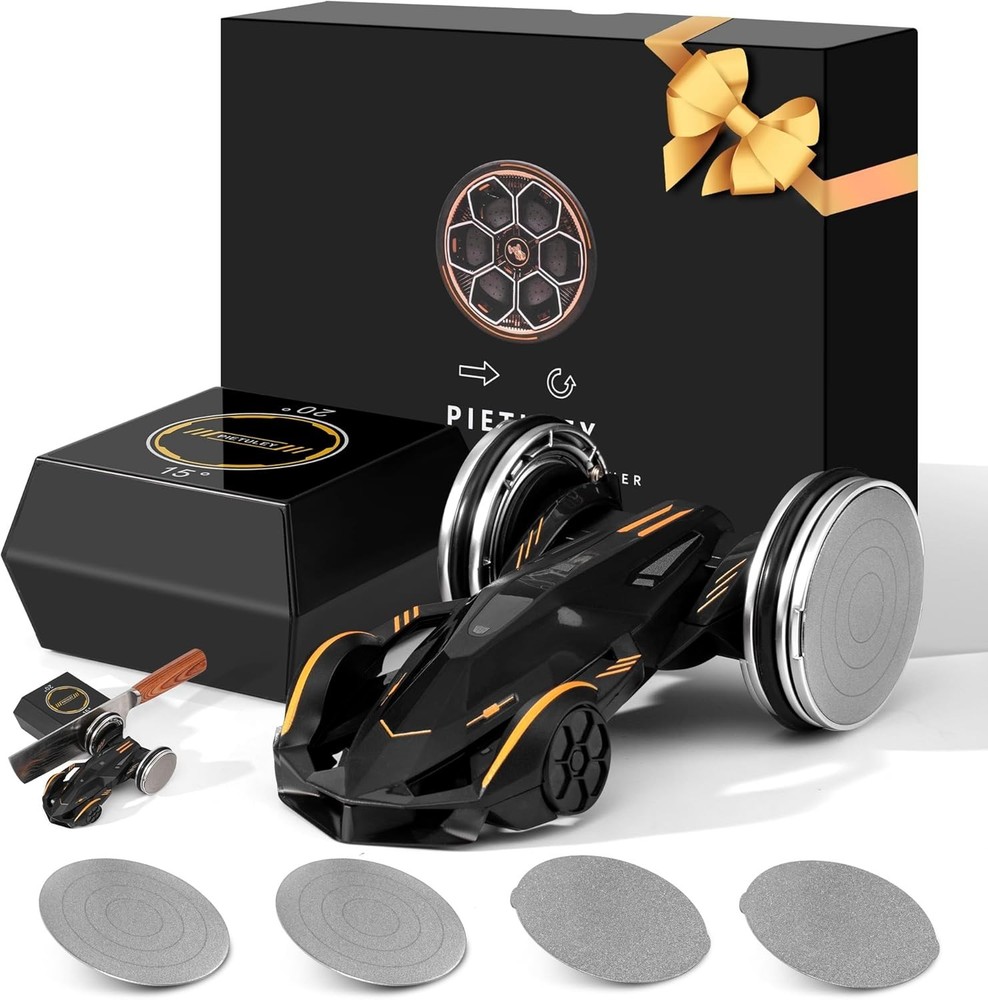 Versatile Rolling Knife Sharpener with Replaceable Diamond Discs for All Knives