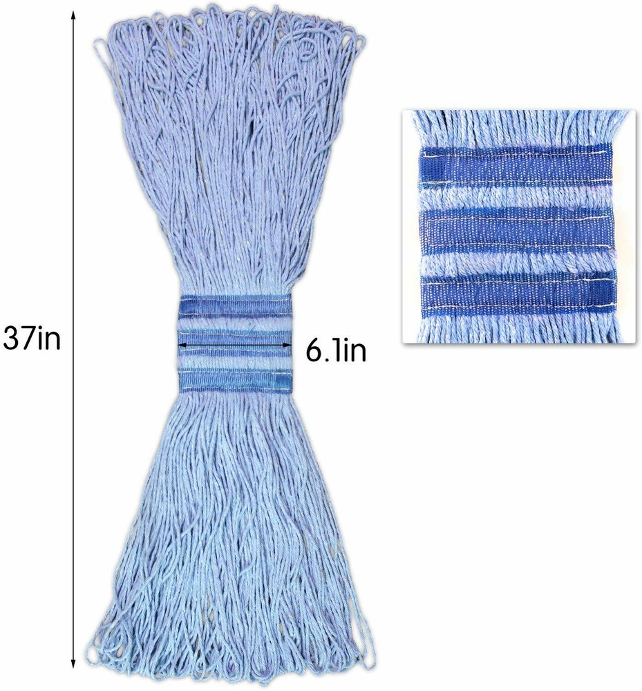 24 oz Cotton Heavy Duty Loop-End String Swinger Mop Head Replacement Easy Wring