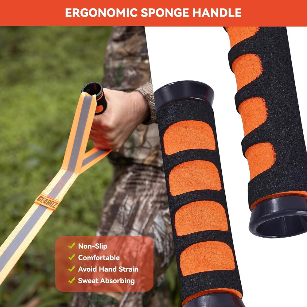 Deer Drag Ropes with Harness, 2PCS Durable Deer Hunting Pull Strap 76" Reflec...