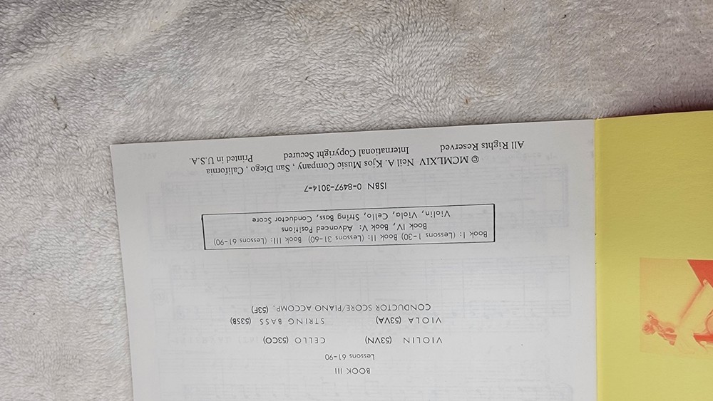 MULLER RUSCH STRING METHOD BOOK 3 VIOLA Learn Basics School Orchestra Techniques