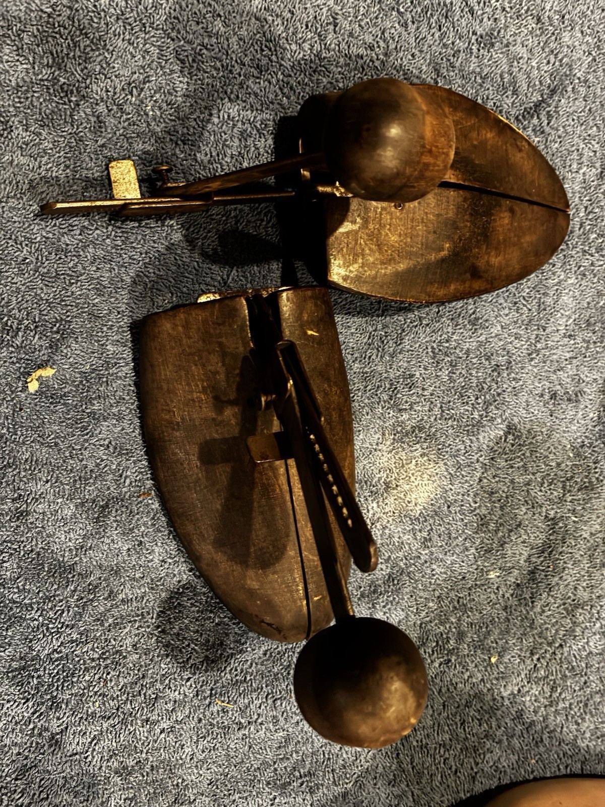 Vintage Pair Wooden Shoe Stretchers Adjustable Metal Handles